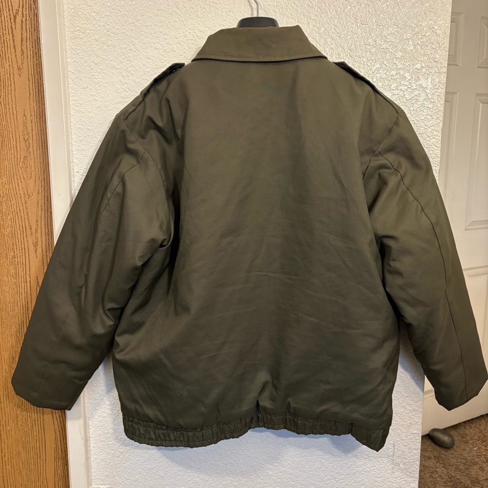Vintage Military Utility Jacket Men's XL Olive Green Quilted Waterproof Workwear - Picture 2 of 10
